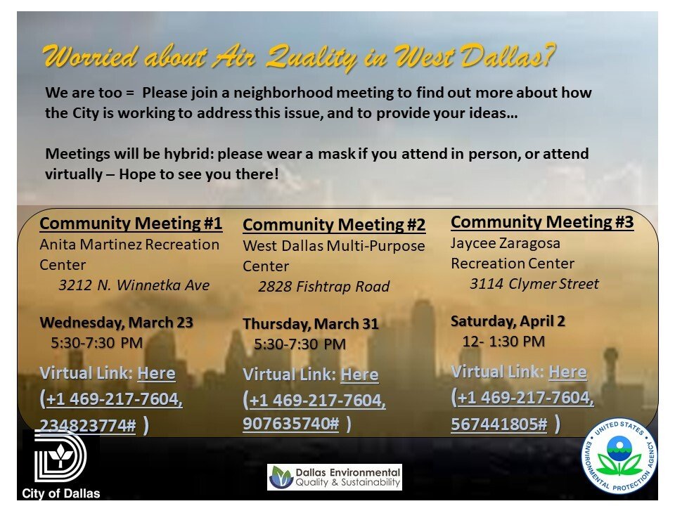 West Dallas Air Quality Community Meetings